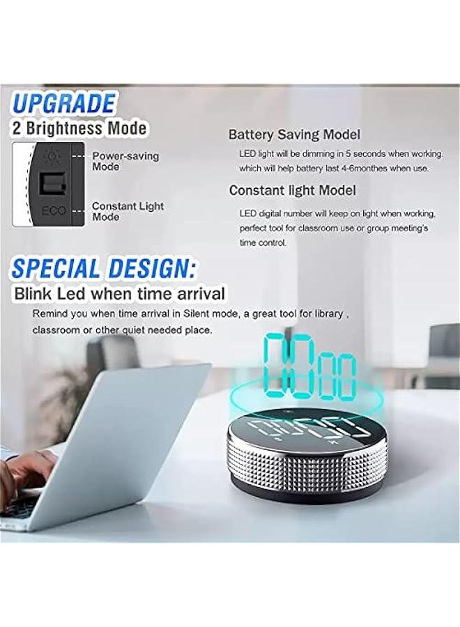 Beauenty Digital Kitchen Timers, Magnetic Visual Timer Large LED Display Magnetic Countdown Countup Timer Volume Adjustable for Classroom Cooking Baking Teaching, Easy for Kids and Seniors (Black) - Image 4